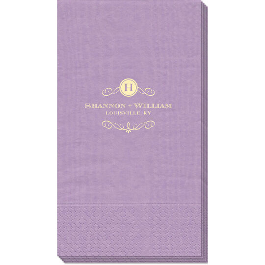 Initial Scroll Moire Guest Towels